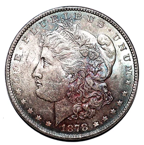 1878 7 TF Morgan Dollar AUSWAHL BU WILDE VORDERSEITE GETÖNT (S116) - Bild 1 von 2