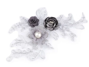 (3,99€/St.) 1 Spitze 12x23cm Applikation Aufnäher Stickerei Spitze Nr.: 26-1 - Bild 1 von 1