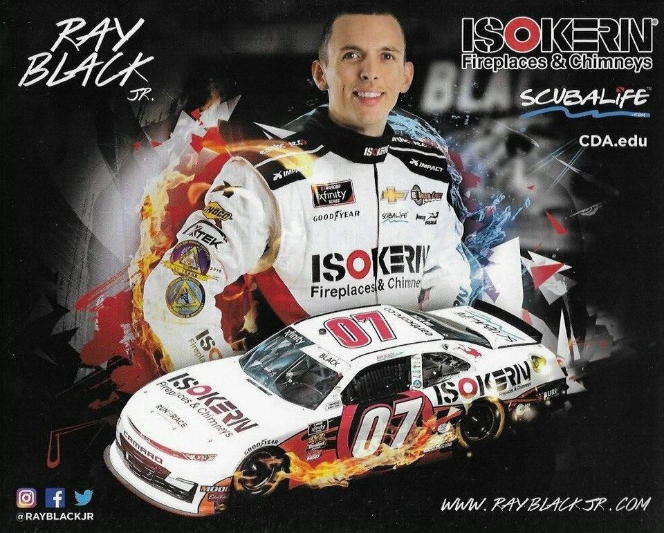 Ray Black Jr Isokern 2019 segunda versión con coche en tarjeta #07 postal NASCAR XFINITY Foto 1 de 1