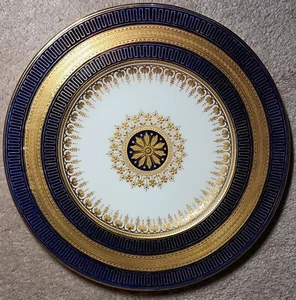 Rare Antique Minton's Tiffany & Co Kobalt Blue Gold Gild Porcelain Plate England - Picture 1 of 6