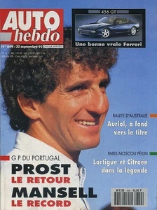 AUTO HEBDO n°849 30/09/1992 FERRARI 456 MAZDA 323 4x4 GT-R MAZDA MX5 - Imagen 1 de 1