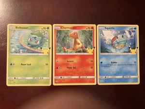 Charmander Bulbasaur Squirtle 1/25 9/25 17/25 NON-HOLO 25th McDonalds Pokemon - Picture 1 of 1