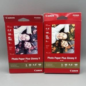 Canon Pixma Photo Paper Plus Glossy II PP-201 **200 Sheets** 4" x 6" - 69 lbs - Picture 1 of 4