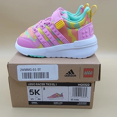 Adidas Lego Racer TR21 EL Toddler Girl's Shoes Size 5K Pink White New With Box  - Image 1 of 4