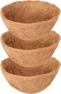 3 Pack 18 Inch Hanging Basket Coco Liners , 100% Natural Round Coconut Coco F... - Picture 1 of 7