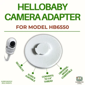 HelloBaby HB6550 Baby Monitor Tripod Adapter: 1/4" Thread 3D Printed Mount - Picture 1 of 5
