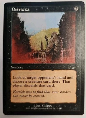 MTG Magic The Gathering Card Ostracize Sorcery Black Urza's Legacy  - Image 1 of 2