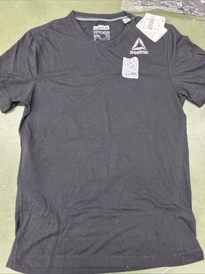 Camiseta Reebok Supremium Para Hombre Pequeña Negra Rendimiento Manga Corta Nueva Foto 1 de 4