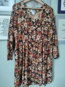 Vintage Miss Selfridge Beautiful Floral Tie Back Dress Size 14. - Picture 1 of 12
