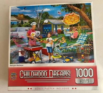 Master Pieces 1,000 PC Puzzle-Childhood Dreams Backyard Barbecue - Image 1 of 2