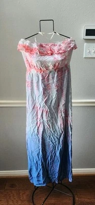Gypsy 05 Silk Maxi Dress Tie Dye Strapless Blousy Top charcoal M Boho AH - Image 1 of 4