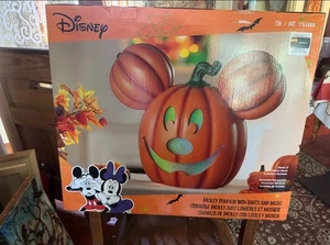 Disney Mickey Halloween Pumpkin Light Up & Musical Jack-O-Lantern NIB - Picture 1 of 4