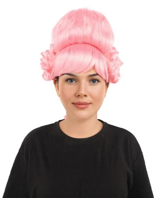 Peluca rococó rosa claro para mujer, elegante peinado sintético estilo siglo XVIII Foto 1 de 4
