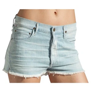 Citizens of Humanity Jeansshorts 24" Chloe hoher Bund abgeschnitten blau/grün USA COH - Bild 1 von 13
