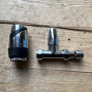 Pegler Terrier Thermostatic Radiator Valve HEAD & Lockshield 15mm Straight Body - Picture 1 of 4