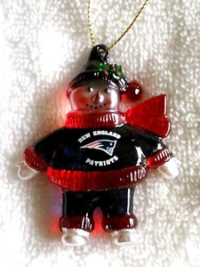 New England Patriots Ornament Crystal Snowman Christmas Holiday Low Combined Shp - Picture 1 of 3