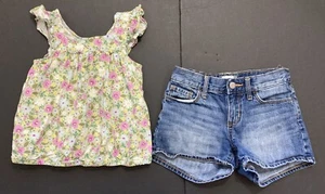 Girl's Old Navy & Justice Outfit Size 8 - Black Top w/Stars w/Jegging Jeans EUC - Picture 1 of 7