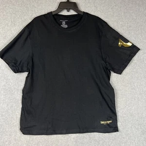 True Religion Men's Large Tees T Shirt Undershirts Crew Neck Black /Gold Logo - Picture 1 of 8
