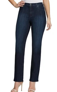 Pantalones de mezclilla cónicos oscuros Gloria Vanderbilt Amanda (lavado Portland, 14 cortos) SP - Imagen 1 de 4