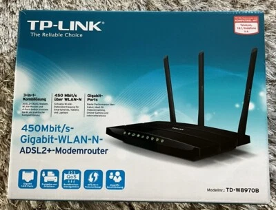 TP-Link 450 Mbit/s-Gigabit-WLAN-N-ADSL2+-Modemrouter TD-W8970B - Bild 1 von 4