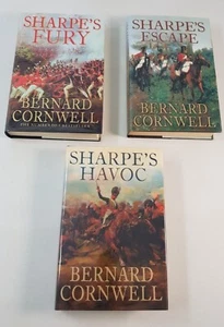 Sharpe's Havoc Escape Fury All Signed Bernard Cornwell 3 Book Bundle Hardback - Picture 1 of 10