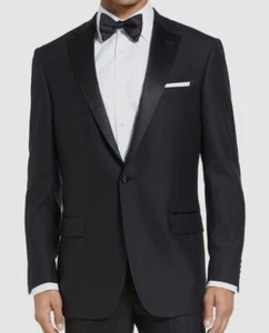 Hart Schaffner Marx Mens Black New York Classic Wool Tuxedo Suit Jacket Size 50R - Picture 1 of 3
