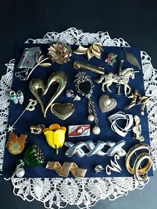 Lot Of 27 Assorted Pin Brooches Fashion Jewelry - Picture 1 of 6