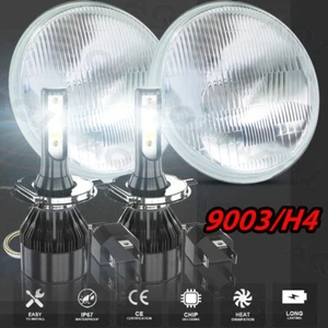7" Inch Round LED Headlight Hi-Lo Beam Fit Chevy C10 C20 1975-1980 Truck 1942-60 - Picture 1 of 16