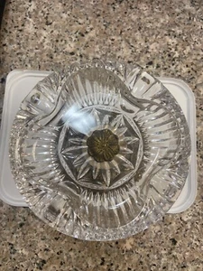 Vintage L&LWMC 1978 Lead Crystal and Metal Ornate Ashtray - Picture 1 of 6