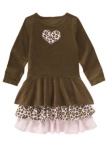 NEW Gymboree Girls BROWN & PINK Leopard KITTY GLAMOUR (Sz 6) VELOUR DRESS - NWT - Picture 1 of 1