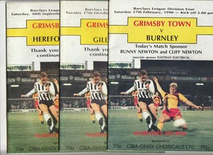 Grimsby Town 1989/90 select from menu of Home League Programmes - Picture 1 of 4