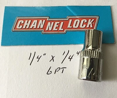 CHANNELLOCK  1/4" x 1/4" DR  STANDARD  SOCKET  6 Point Free USA Shipping - Image 1 of 4
