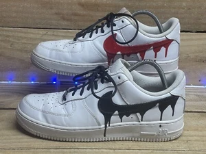 Nike Air Force 1 Custom Scream Ghostface Halloween Shoes Womens Size 9.5 - Picture 1 of 12