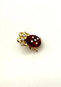 Pin vintage rojo estrás dama insecto tie tack - Imagen 1 de 9
