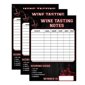 Handy Wine Evaluation Sheets for Partygoers Pack of 3 - Picture 1 of 8