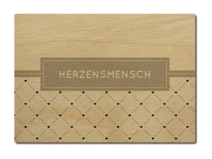 INTERLUXE LUXECARDS Postkarte aus Holz - HERZENSMENSCH - Freundschaft Liebe Gesc - Bild 1 von 4