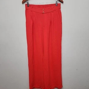 Tullea High Elastic Waisted Wide Leg Red Women's Pants New Size XL Workwear - Picture 1 of 9