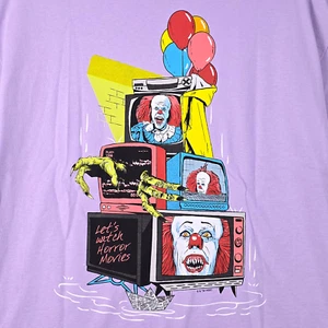PENNYWISE Shirt Mens Extra Large XL Purple Horror 90 Clown Movie Casual NWT - Picture 1 of 12