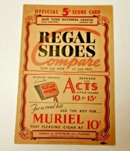 1938 NEW YORK GIANTS PROGRAM SCORECARD UNSCORED RARE VS. PITTSBURGH PIRATES POLO - Picture 1 of 4