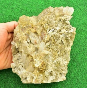 Large Quartz Crystal Standing Show Piece Mineral Reiki Meditation 15x12cm #3 - Foto 1 di 8