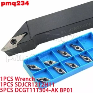 Inserto de índice 5 piezas DCGT11T304-AK H01 + SDJCR1212H11 12x100 mm soporte de herramientas de giro de torno - Imagen 1 de 6
