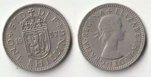 1957 Great Britain 1 shilling coin - Scottish version - Picture 1 of 1