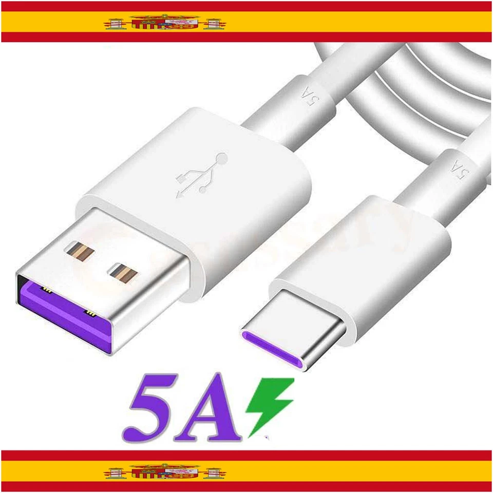 Cable Usb Tipo c Carga Rapida 5A para Movil Tablet Cable USB-C Quick Charger - Imagen 1 de 1