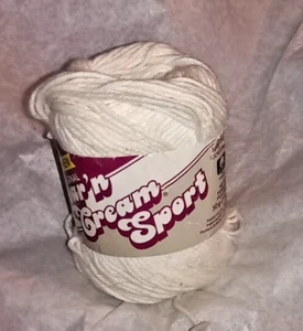 Lily Sugar'n Cream 100% Cotton Yarn White Sport50 g 1.75oz - Picture 1 of 3