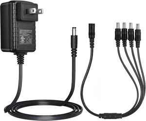 Security-01 AC 100-240V to DC 12V 2A Power Supply Adapter with 4 Ways Splitter C - Picture 1 of 12