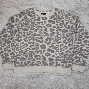 Lucky Brand Shirt Womens L Gray Animal Print Casual Top Lightweight Comfort - Picture 1 of 9