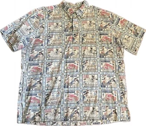 Reyn Spooner Dietrich Varez Hawaiian 1/4 Button Shirt Men 2XL Samoan Aku Lobster - Picture 1 of 10