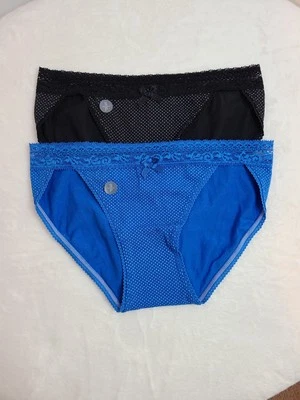 Nuevas bragas de bikini de pierna alta de algodón con ribete de encaje Aero 2pk de colección talla pequeña Foto 1 de 4