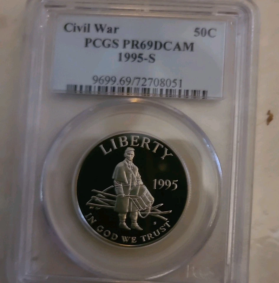 1995-S  Civil War Commemorative Proof Clad Half Dollar  PCGS PR69DCAM - Image 1 of 1