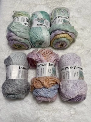 Lot Of 6 Loops & Threads Ombré Hues  Plum Grey Orange Pink Blue Yellow White - Image 1 of 4